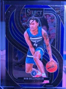 lot 190 image: ROB DILLINGHAM 2024-25 PANINI SELECT PREMIER LEVEL BLUE ROOKIE CARD