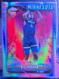 lot 202 image: ROB DILLINGHAM 2024-25 TOPPS CHROME REFRACTOR ROOKIE CARD