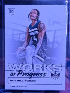 lot 193 image: ROB DILLINGHAM 2024-25 PANINI COURT KINGS WORKS IN PROGRESS ROOKIE CARD