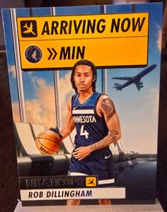 lot 211 image: ROB DILLINGHAM 2024-25 PANINI NBA HOOPS ARRIVING NOW ROOKIE CARD