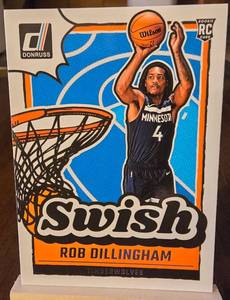 lot 185 image: ROB DILLINGHAM 2024-25 PANINI DONRUSS SWISH ROOKIE CARD