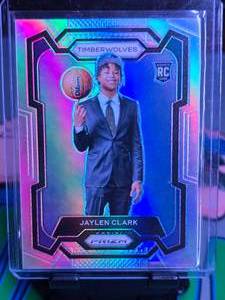 lot 291 image: JAYLEN CLARK 2023-24 PANINI PRIZM TRUE SILVER ROOKIE CARD