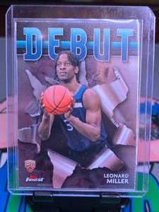 lot 357 image: LOENARD MILLER TOPPS FINEST DEBUT & PANINI SPECTRA ROOKIE CARD LOT
