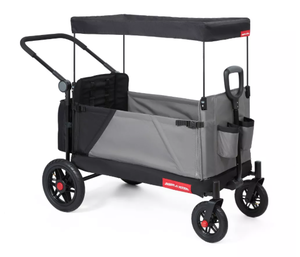 lot 46 image: Radio Flyer Folding All Terrain Venture Kid and Cargo Stroller Wagon Steel & Polyester Frame