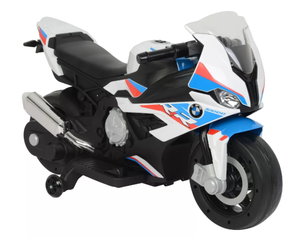 lot 49 image: Best Ride on Cars 12V BMW Motorcycle Powered Ride-On - White Plastic, 3 Years, 50 lb Capacity