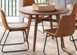 lot 78 image: 2pk Bowden Faux Leather Dining Chairs - Threshold
