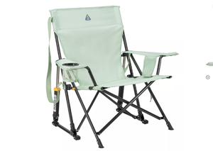 lot 411 image: GCI Outdoor Kickback Rocker Outdoor Portable Camp Chair Pastel Green