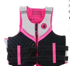 lot 427 image: Body Glove Womens Adult Neoprene PFD Life Jacket and Vest, Dual Size LXL, Pink, Body Glove Womens Adult Neoprene PFD Life Jacket and Vest, Dual Size XXLXXXL, bLUE