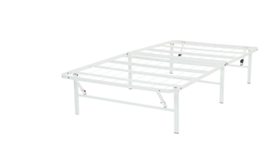 lot 464 image: Mainstays Twin 14 High Profile Foldable Steel Platform Bed Frame with Storage Space Under Frame, No Box Spring Required, White