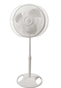 lot 490 image: Lasko 16 Oscillating 3-Speed Pedestal Fan, White, S16200