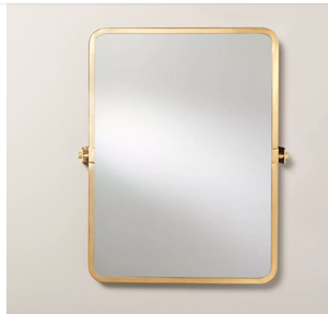 lot 495 image: 22x30 Rectangular Bathroom Vanity Pivot Mirror - Hearth & Hand with Magnolia