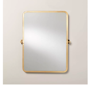 lot 500 image: 22x30 Rectangular Bathroom Vanity Pivot Mirror - Hearth & Hand with Magnolia