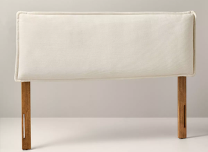 lot 53 image: Queen Size Corduroy Upholstered Headboard Cream - Hearth & Hand
