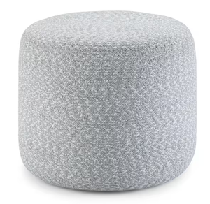 lot 70 image: Simpli Home Bayley Boho Round Braided Pouf in Blue