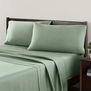 lot 101 image: 4PCS King Size Allswell Soft & Silky Smoky Grey Viscose from Bamboo Sateen Bed Sheet Set