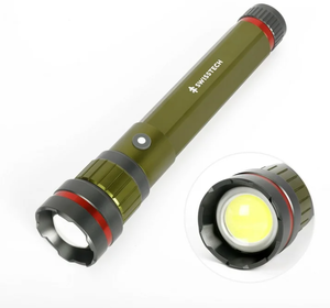 lot 106 image: Swiss Tech LED Flashlight, 6500 Lumen, Rechargeable, Dual Power AA USB, Charging Bank, IP67 Waterproof