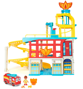 lot 119 image: Disney Junior Firebuds HQ Playset with Lights, Sounds, Fire Truck Toy, Action Figure and Vehicle Launcher, Kids Toys for Boys and Girls Ages 3 and Up