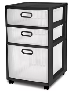 lot 180 image: LOT OF 2 Sterilite Ultra 3 Drawer Storage Cart