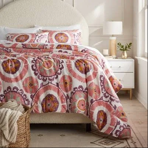 lot 187 image: 3PCS FullQueen Threshold Boho Suzani Print Comforter and Sham Set