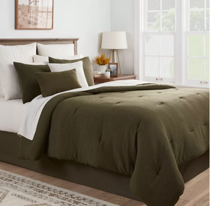 lot 189 image: 12PCS Queen Size Micro Texture Comforter & Sheet Bedding Set - Threshold