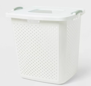 lot 194 image: BR XL Lamper with Lid White with Daydream Green Handles - Brightroom