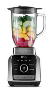 lot 260 image: Gourmia Digital Blender with 8 Total Blend Programs, 4 Speeds & Round-Plated Tamper Gray 1500W
