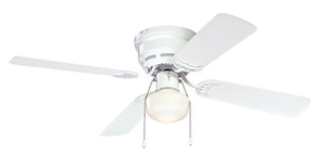 lot 305 image: Mainstays 42 White Incandescent Flushmount Hugger Ceiling Fan