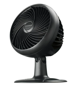 lot 331 image: Honeywell 10 Black Turbo Force Power Oscillating Table Fan, 35ft Air Circulation Power, 3 Speed, 45° Pivot, HPF860BWM