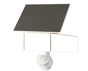 lot 343 image: GE Outdoor Security Flood Lights, Adjustable 3-Head Light with Motion & Dusk to Dawn Sensor, Solar Light