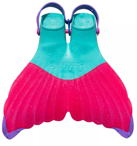 lot 384 image: Finis Mermaid Fin - TealPink Rubber Swim Training Aid for Ages 6