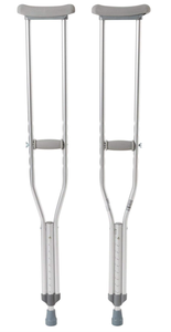 lot 396 image: McKesson Aluminum Frame Push Button Underarm Crutches for Adults, 350 lb Limit
