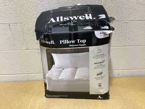 lot 422 image: Allswell Ultra Plush Pillow Top Mattress Topper, King 78x80 inches