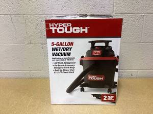 lot 446 image: Hyper Tough 5 Gallon 4 HP WetDry Vacuum for the Car, Garage, Home or Workshop