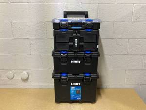 lot 459 image: LOT OF 3 Stack System, Mobile Tool Storage and Organization, Black & Blue