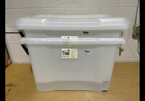 lot 199 image: LOT OF 2 Brightroom Wheeled Latching Storage Tote, 32 Gal