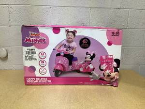 lot 483 image: Disney Minnie Mouse Happy Helpers Scooter with Sidecar Ride-On Toy by Kid Trax