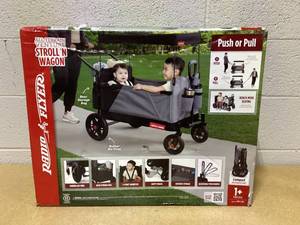 lot 96 image: Radio Flyer Folding All Terrain Venture Kid and Cargo Stroller Wagon Steel & Polyester Frame