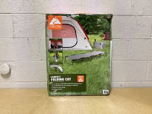 lot 474 image: Ozark Trail Camping Folding with Easy Setup Cot, Gray, Adult,75.6in x 25 in x 8.46in, Polyester