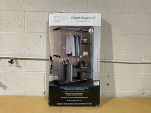 lot 357 image: Mainstays Adult Wire Shelf Closet Organizer, 2-Tier