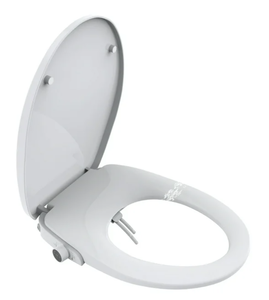 lot 412 image: MainStays Elongated Non Electric Bidet Toilet Seat Dual Nozzles Adjustable Pressure White