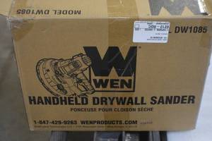 lot 65 image: WEN DW1085 10-Amp Variable Speed Handheld Drywall Sander with Dust Hose and Collection Bag