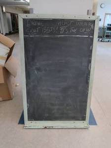 lot 74 image: ANTIQUE SLATE CHALK BOARD WITH FRAME