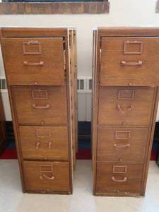 lot 103 image: ATTACHED WOODEN FILE CABINETS