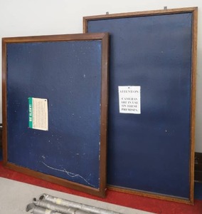 lot 113 image: 2 WOOD FRAMED BULLETIN BOARD