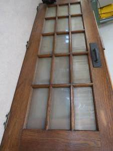 lot 122 image: 2 SOLID WOOD MULTIPANED DOORS