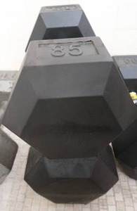 lot 8Q image: PAIR OF 85 LB DUMBBELLS
