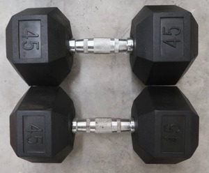 lot 8Y image: PAIR OF 45 LB DUMBBELLS