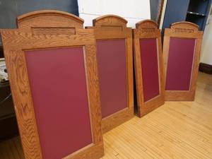 lot 199 image: 4 SMALL SOLID WOOD STANDING DIVIDERS