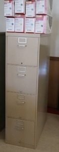 lot 204 image: METAL FILE CABINET AND PRINTER INK CARTRIDGES