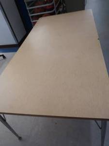 lot 207 image: LARGE WOOD TOP TABLE